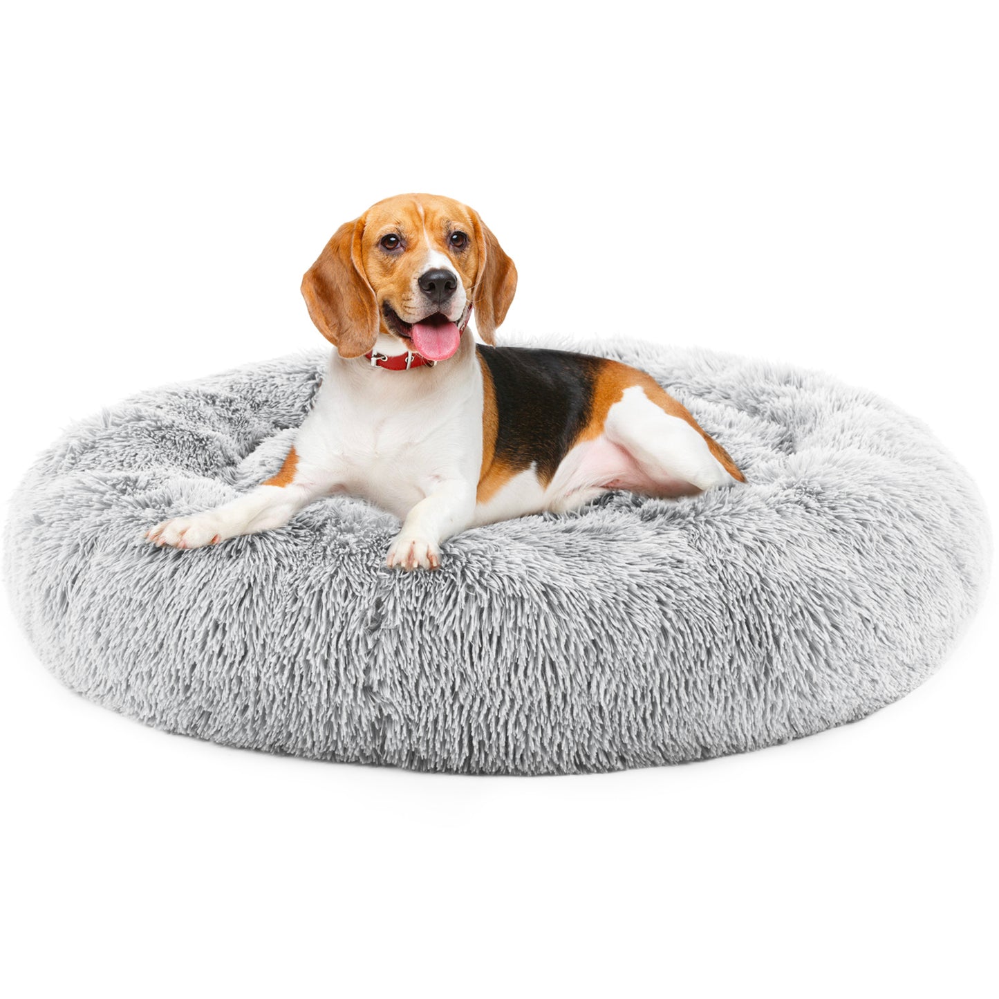 24" Round Fluffy Plush Cat Bed