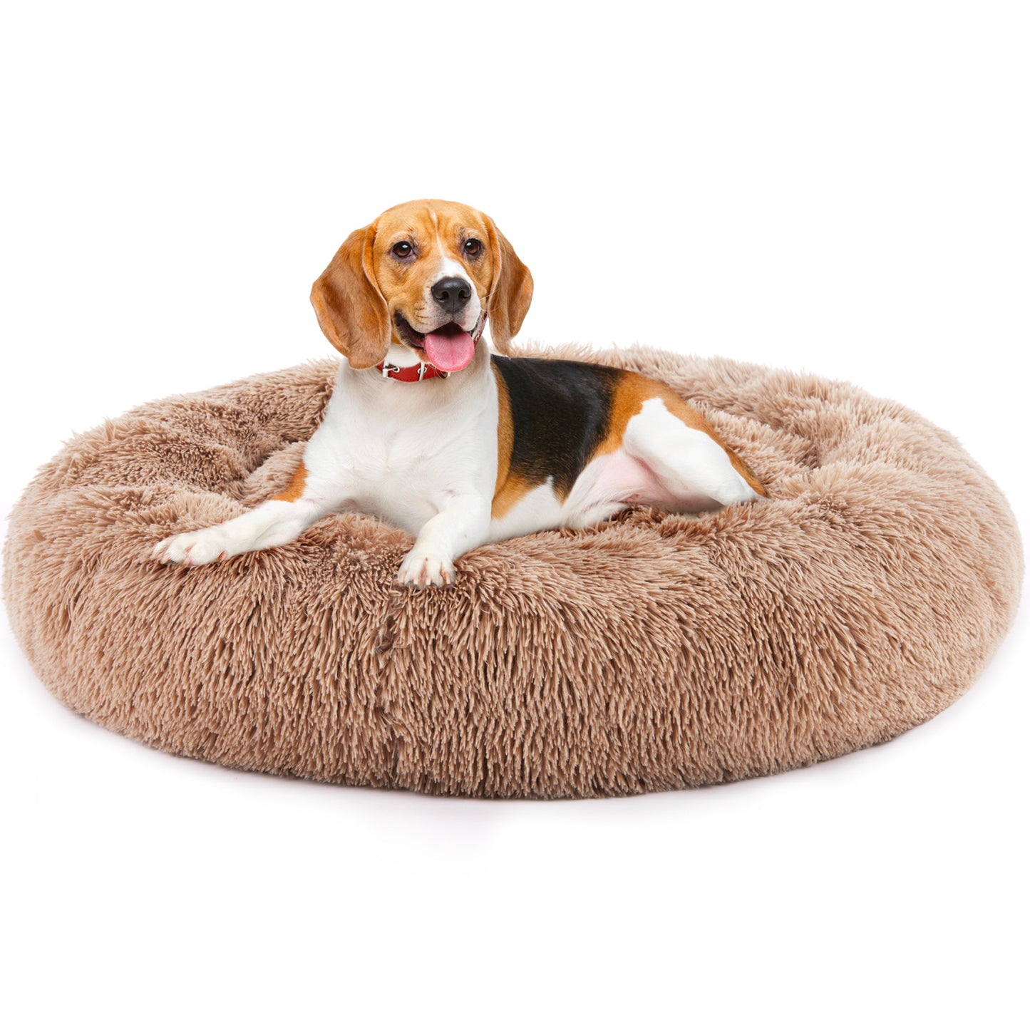 24" Round Fluffy Plush Cat Bed